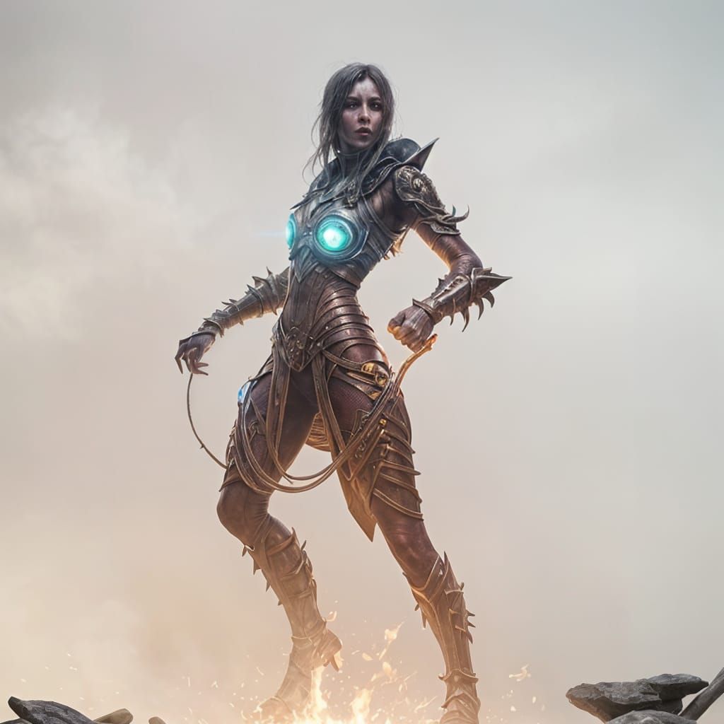 Woman with Glowing Eyes Dark Fantasy Art