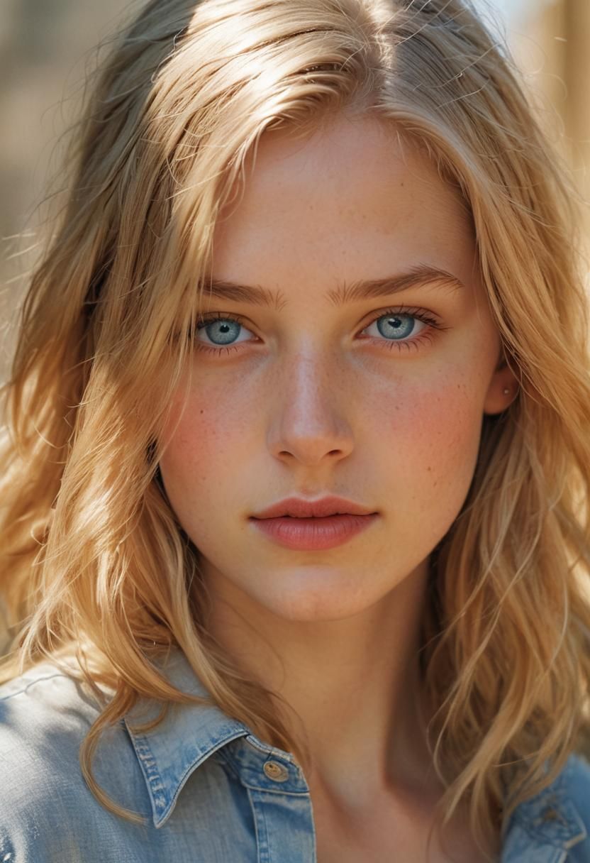 Elegant Portrait of a Blonde Woman in Soft Focus