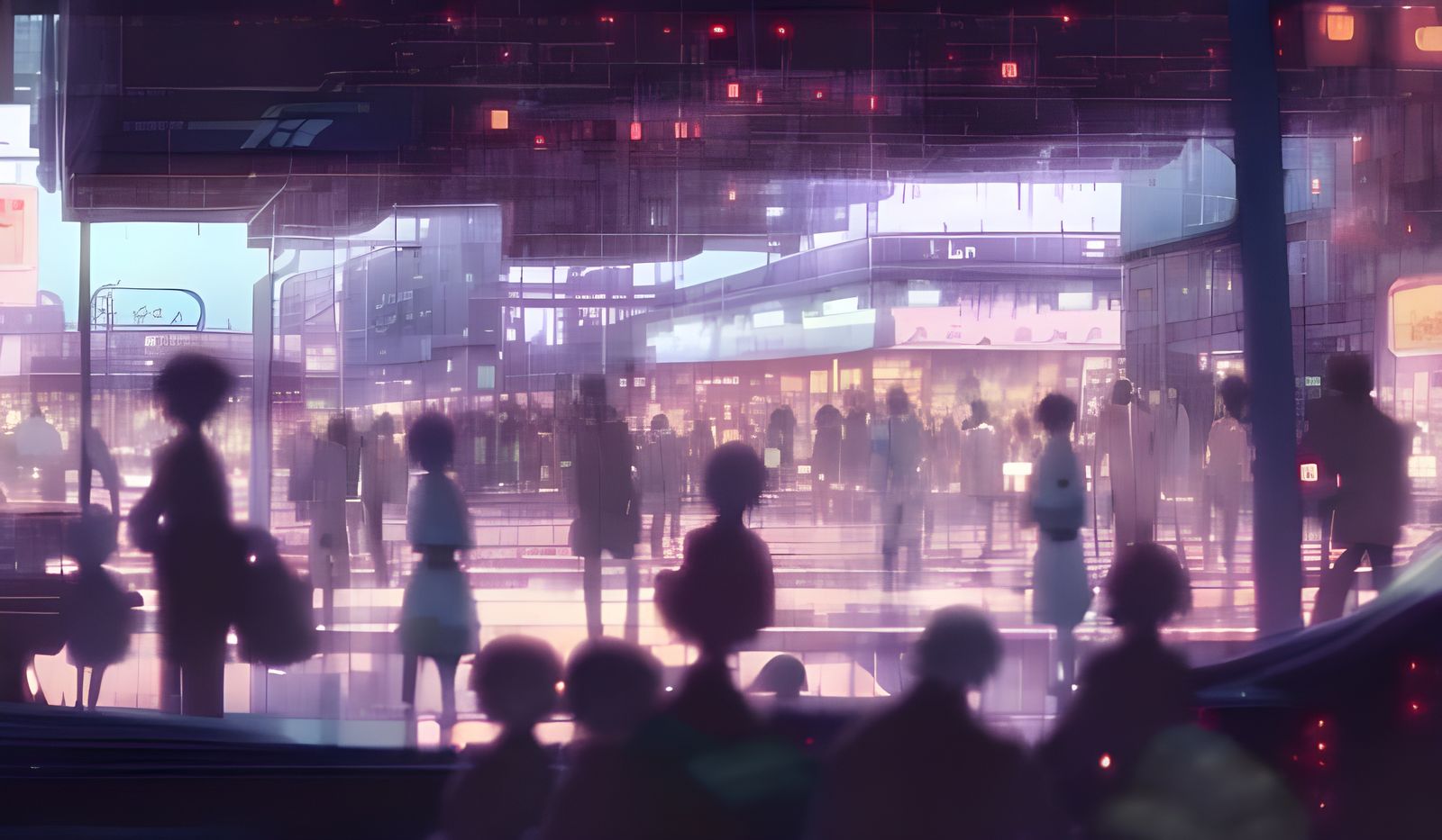 Cyberpunk Night Mall Inspired by Studio Ghibli