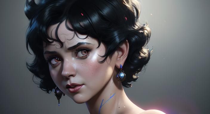 Betty Boop Portrait in Art Nouveau Style