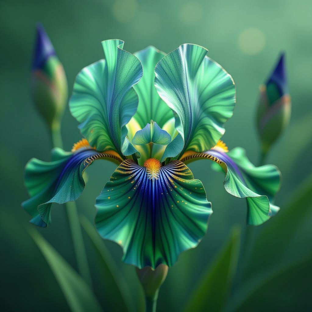 Emerald Iris Close-Up in Unreal Engine Style