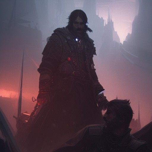 Drifter Scene in Dark Fantasy Style