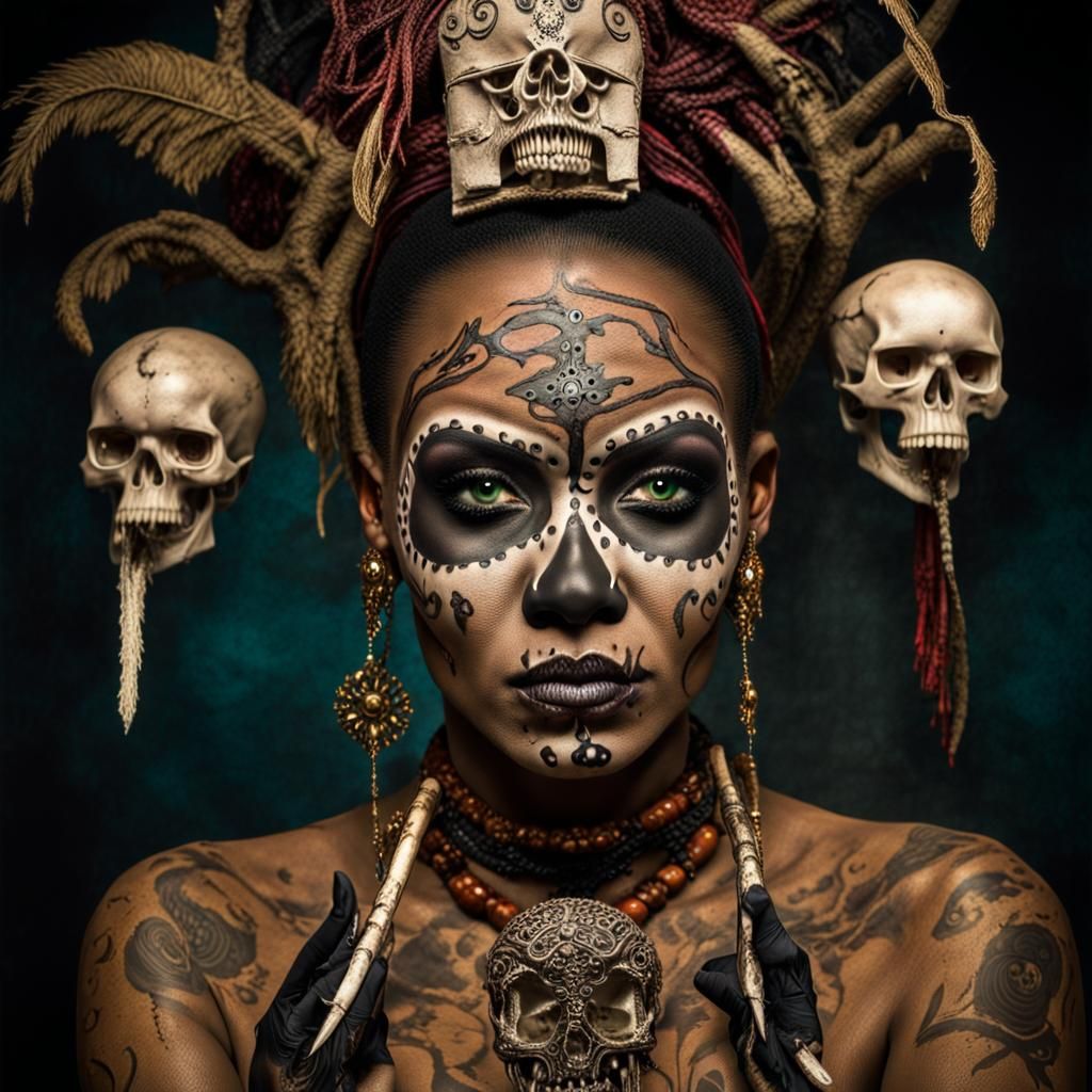 Voodoo Witch Doctor Portrait in HDR
