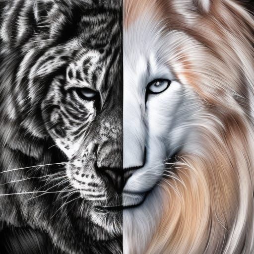 Detailed Yin and Yang Symbol in Black and White