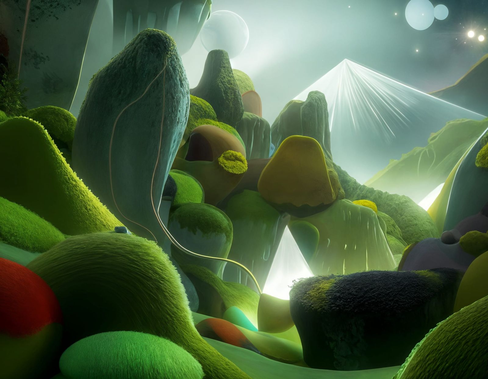 Abstract Angular Painting in Red, Yellow and Blue