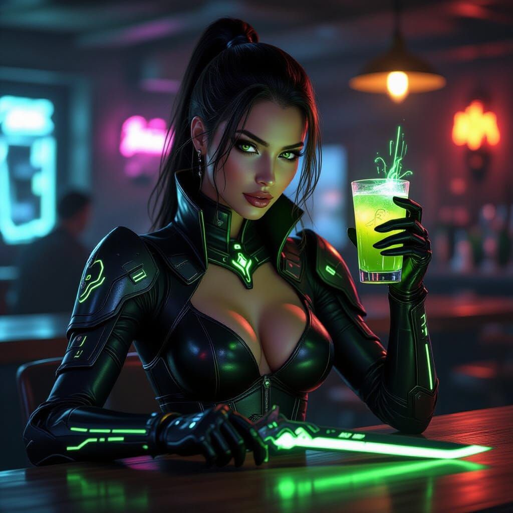 Sleek Sci-Fi Knight in Futuristic Armor