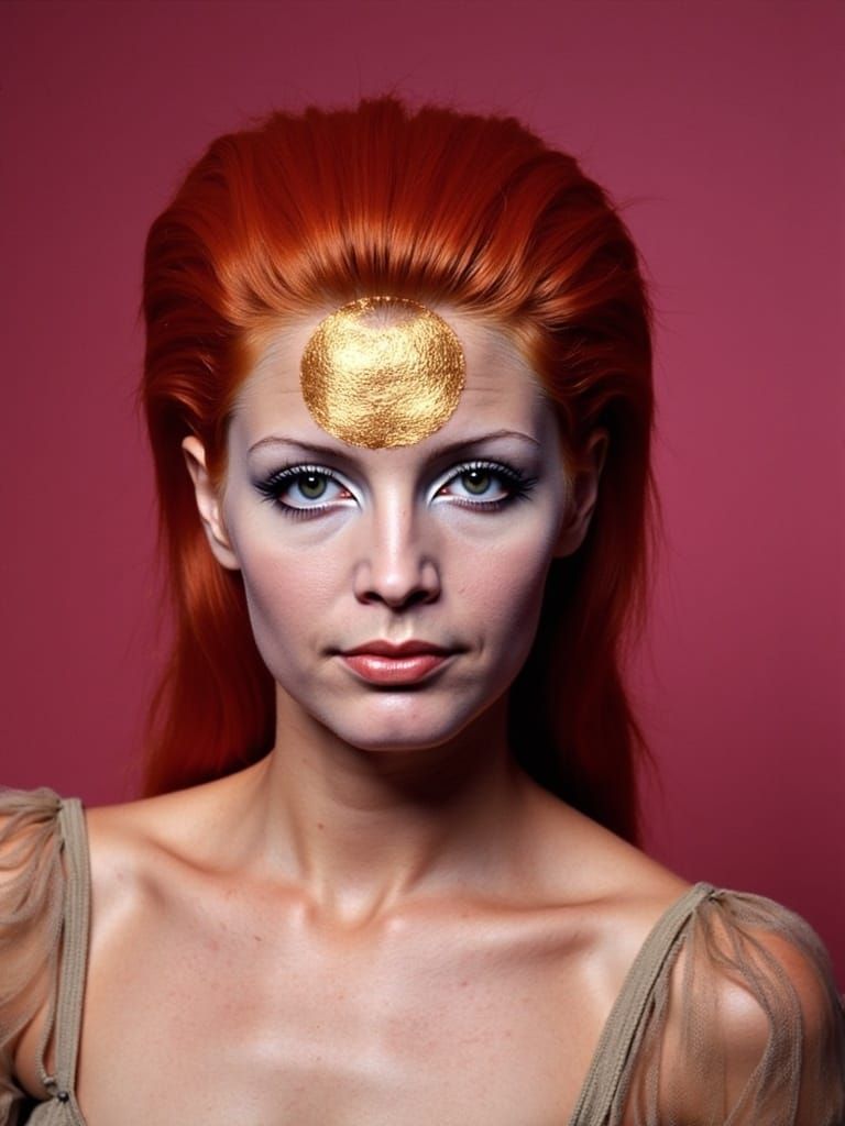 Italian Pop Icon Patty Pravo in Ethereal Portrait with Golde...