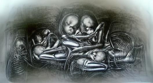 Giger-esque Biomechanical Scene
