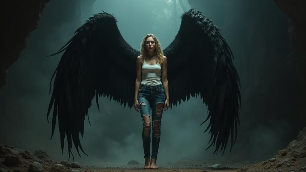 Winged Woman in Cave: Broken Dreams