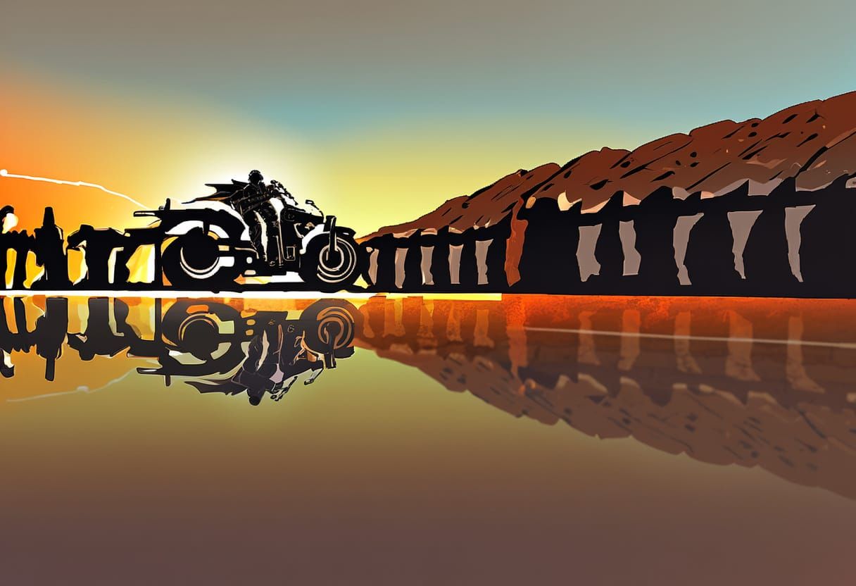 Armored Knight on Futuristic Motorcycle in Gritty Sci-Fi Art