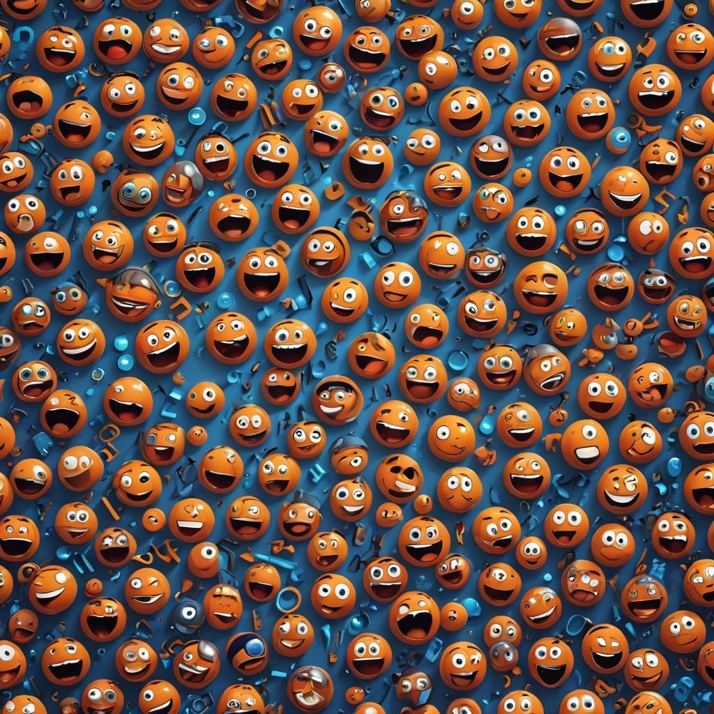 Funny Emoticons Making Faces: Pixar 3D Digital Art