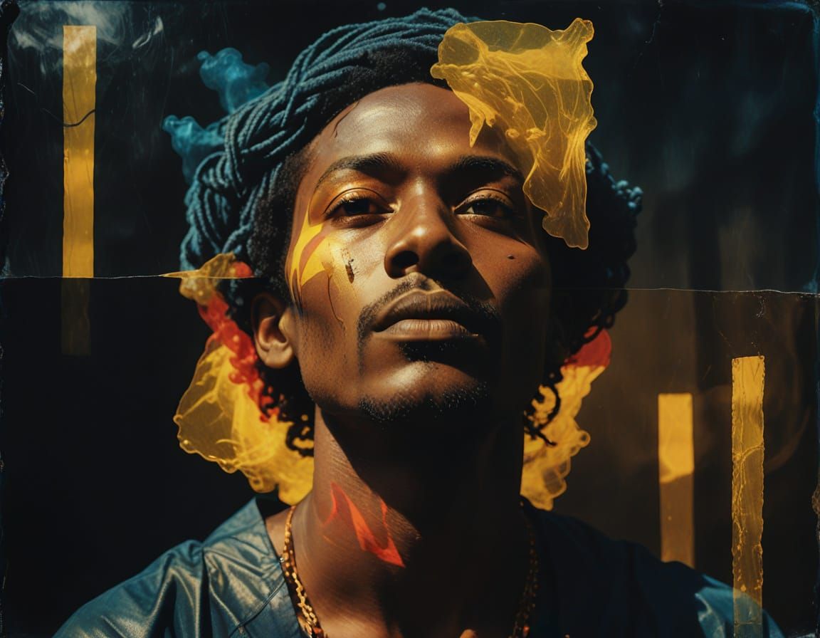 Surreal Dreamscape with Blended Figures in Vibrant, Layered ...