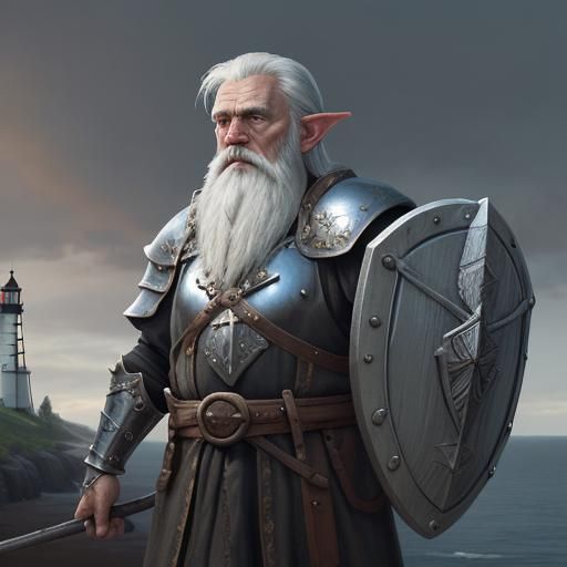 Gnome Knight: God of Safe Harbor in Oil Painting