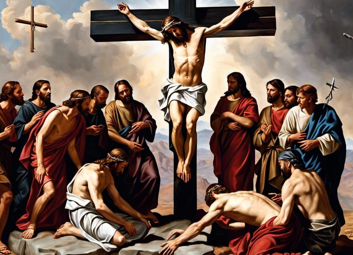 Crucifixion Scene in Ultra Photorealistic Digital Art