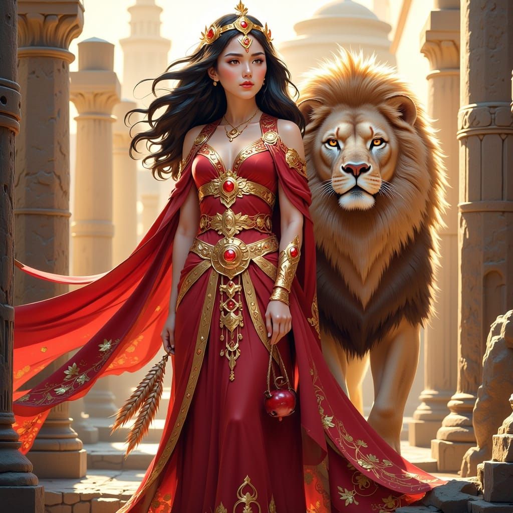 Cybele with Lion and Anatolian Motifs