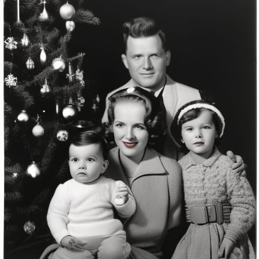 1950s Christmas Family Photo