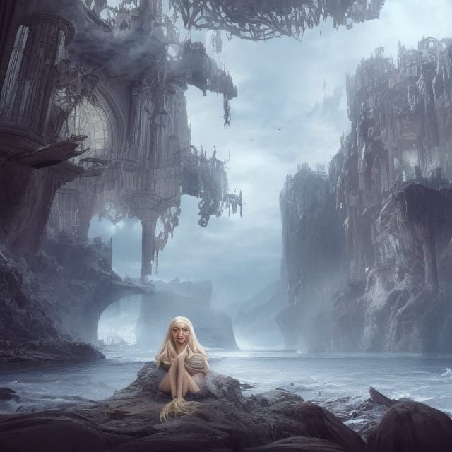 Epic Digital Painting of a Detailed Blond Girl