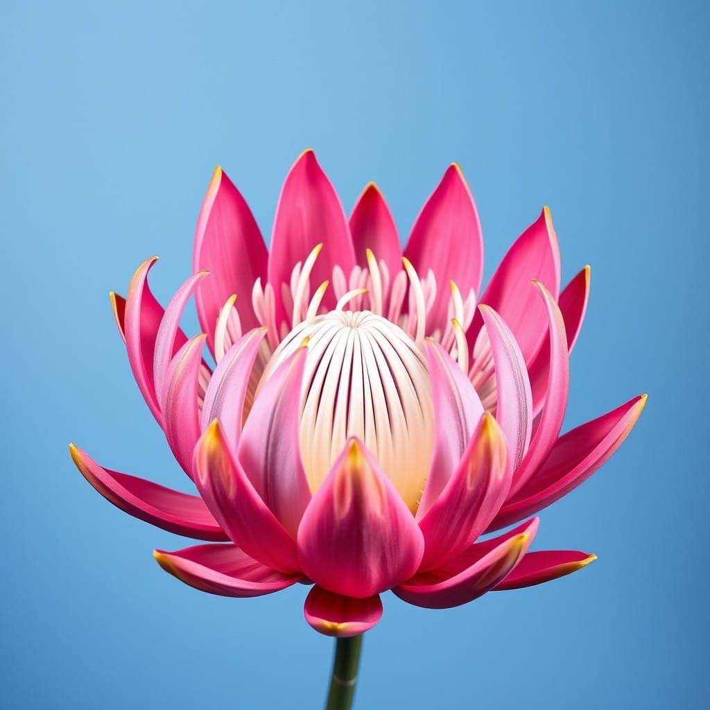 Velvety Pink Protea Blooms in Soft Hues of O'Keeffe-Inspired...