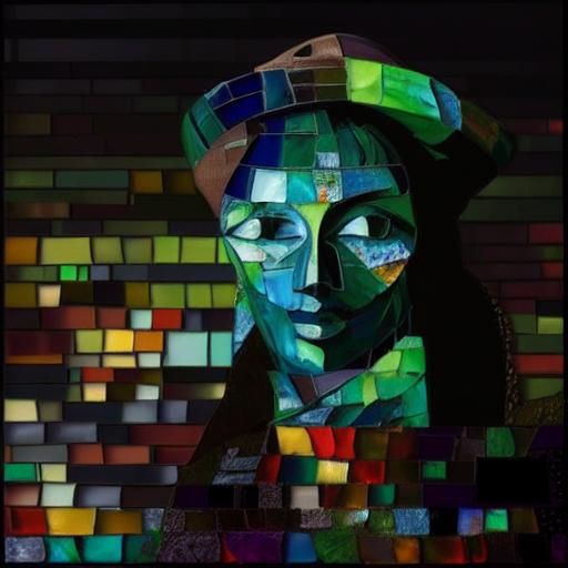 Vibrant Mosaic Patchwork in Expressionist Style