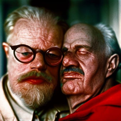 Lenin and Trotsky Share Fiery Kiss: Professional Portrait
