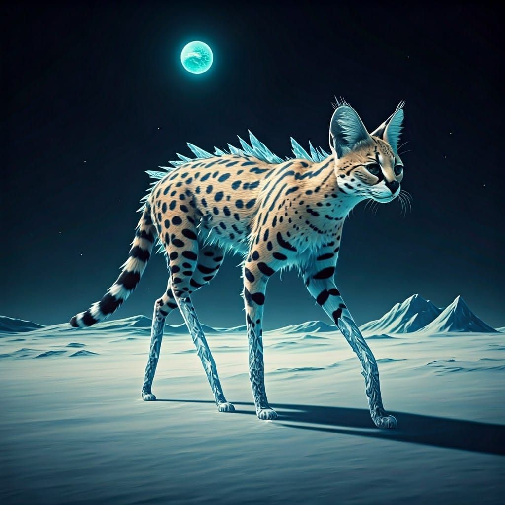 Icy Serval on a Frozen Planet