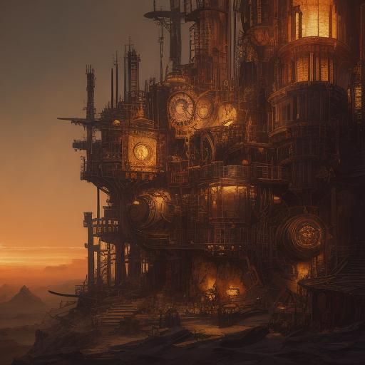 Dark Arithmetician in Technomagic Space: Surrealist Oil Pain...