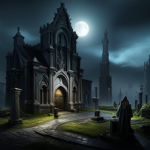 Dark Graveyard: A Hyperdetailed Fantasy Concept Art