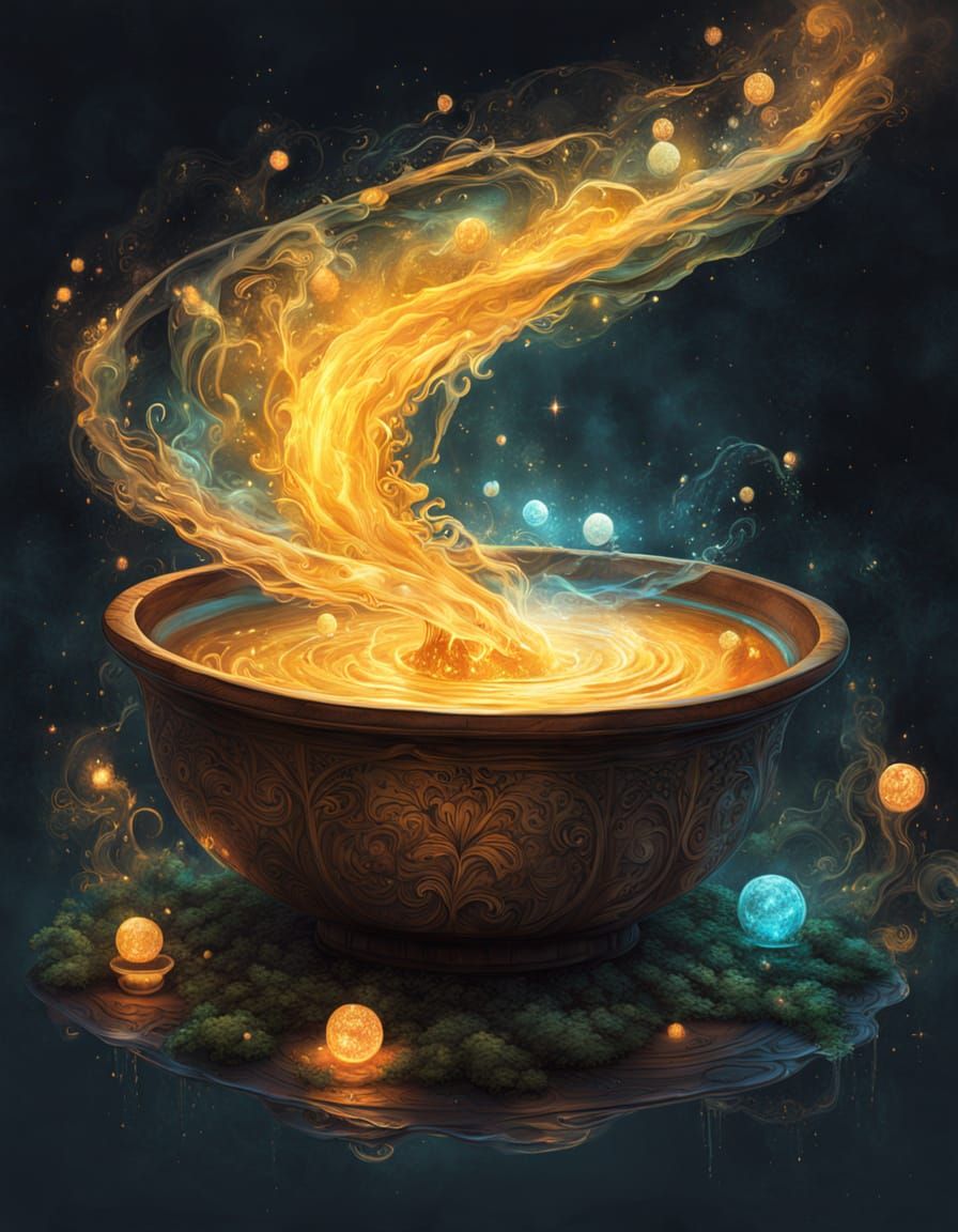 Enchanted Divine Soup Swirling in Midair