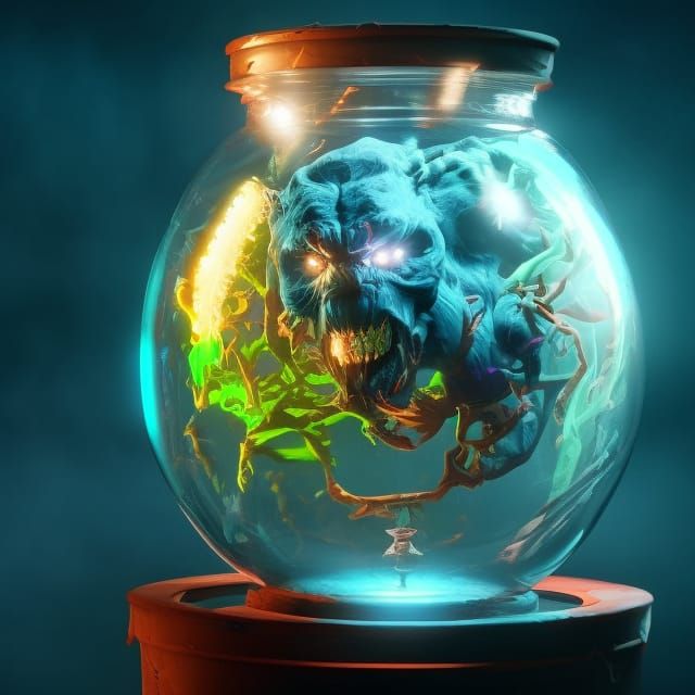 Demonic Monster Encapsulated: Epic HDR Concept Art