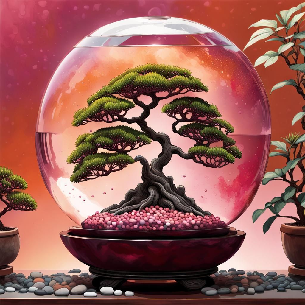 Bonsai Tree in Art Deco Terrarium