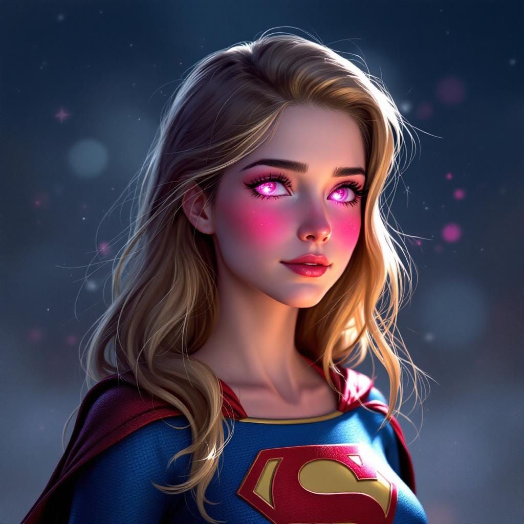 Supergirl Blushing in Cinematic Style