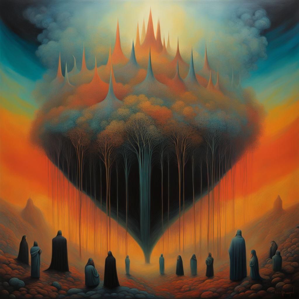 Ethereal Group Dream in Acrylic Pouring Style