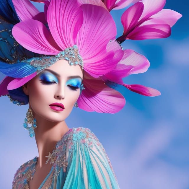 Ethereal Flower Fairy in Art Nouveau Style