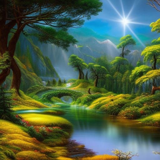 Majestic Pegasus Soaring Over Mystical Landscape