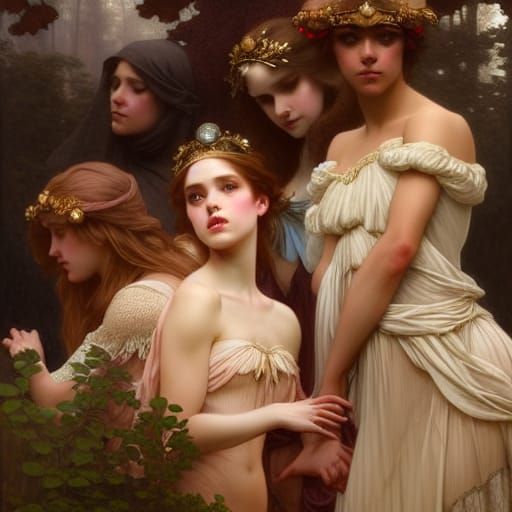 Mean Girls Clique in Rococo Fantasy Style