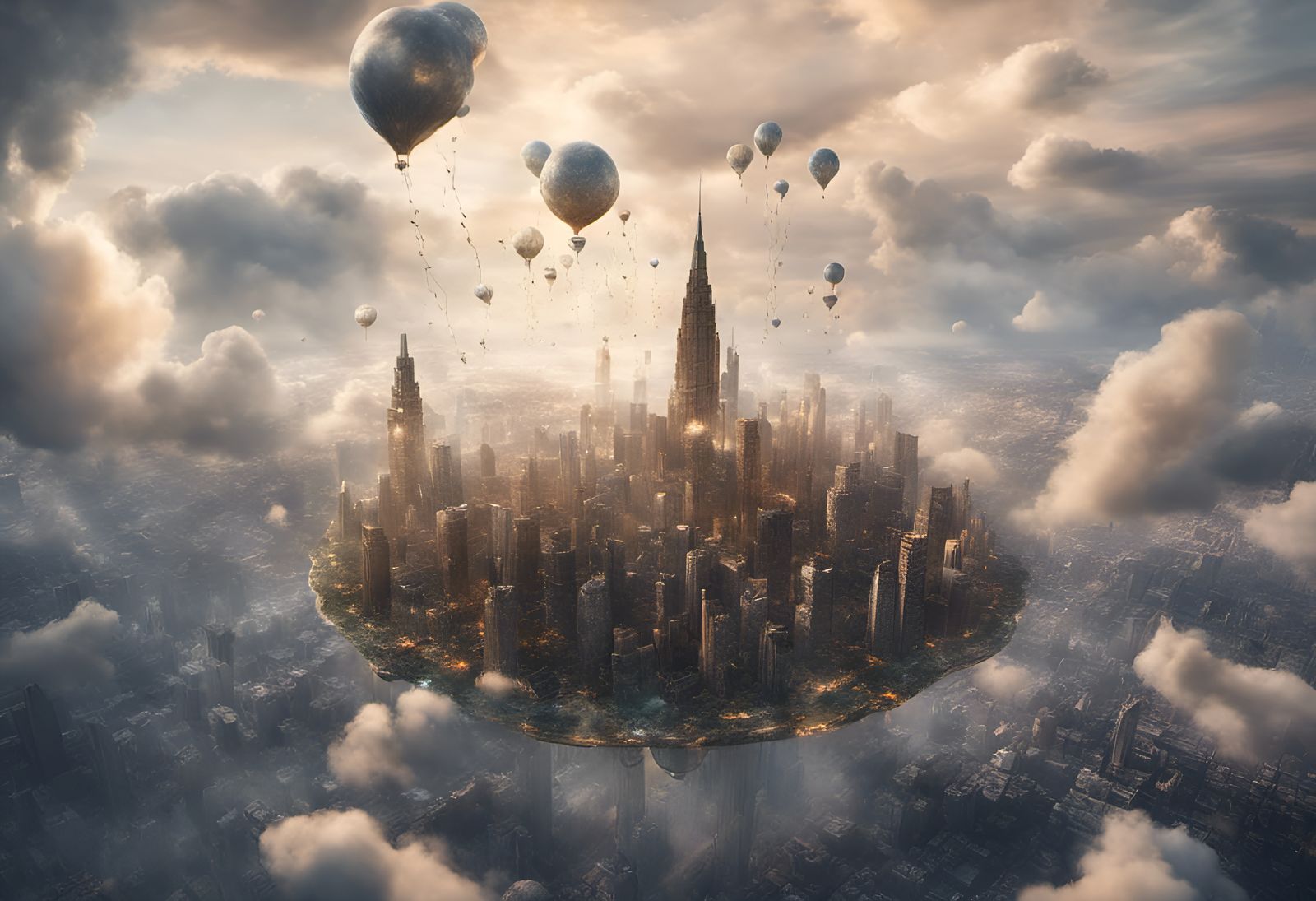 Magical Floating City in the Sky