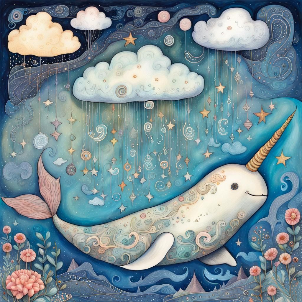 Dreamcore Sky Narwhal Story Illustration