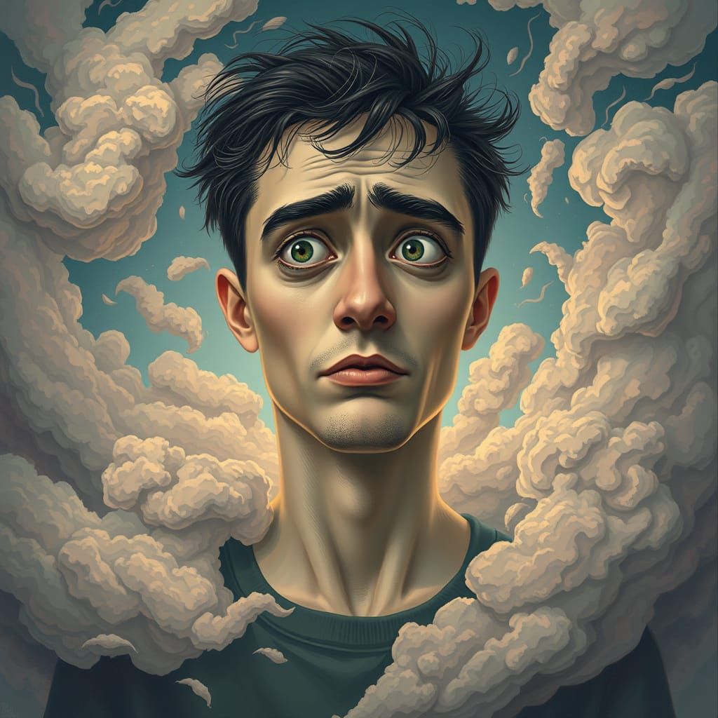 Puzzled Person in Dreamlike Confusion