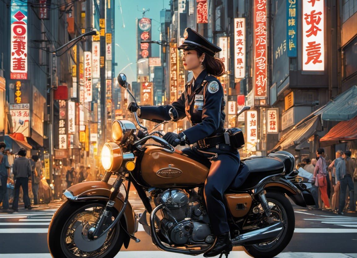 Japanese Police woman around Shinjuku 2.0