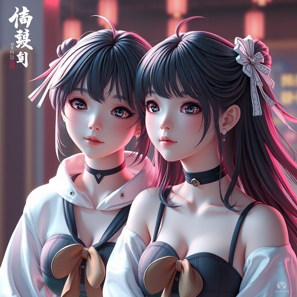 Cute Korean Girls and Boys in 3D Anime Art