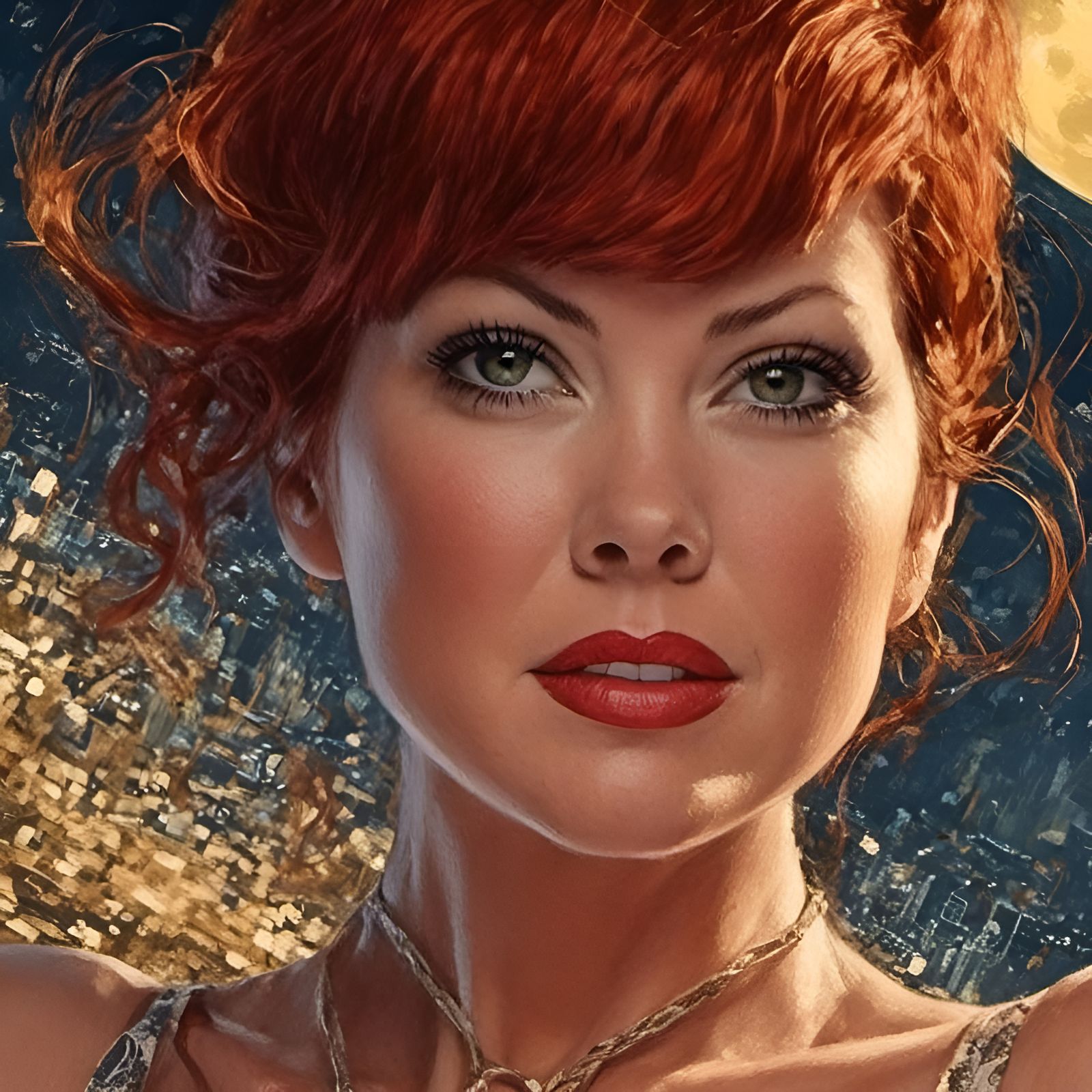 Hyperrealistic Desert Dancer in the City at Night