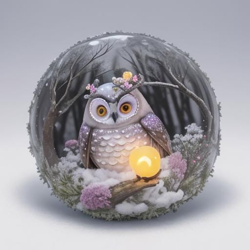 Detailed Macro Photograph of Bioluminescent Mossy Owl