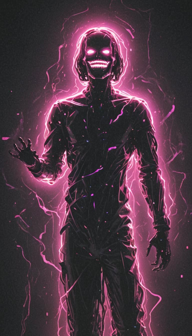 Dark Matter Apparition in Synthwave Neon Retro Style