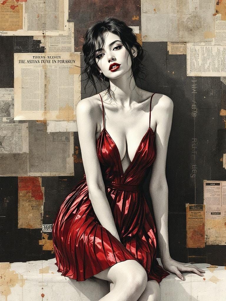 Elegant Portrait in Style of Audrey Kawasaki