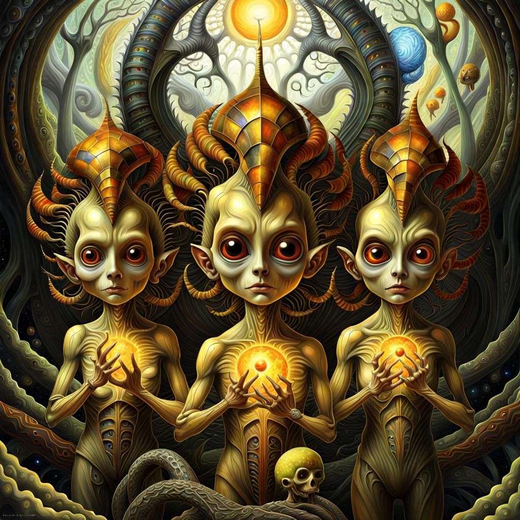 Surreal Alien Life Forms in Psychedelic Fractal Art