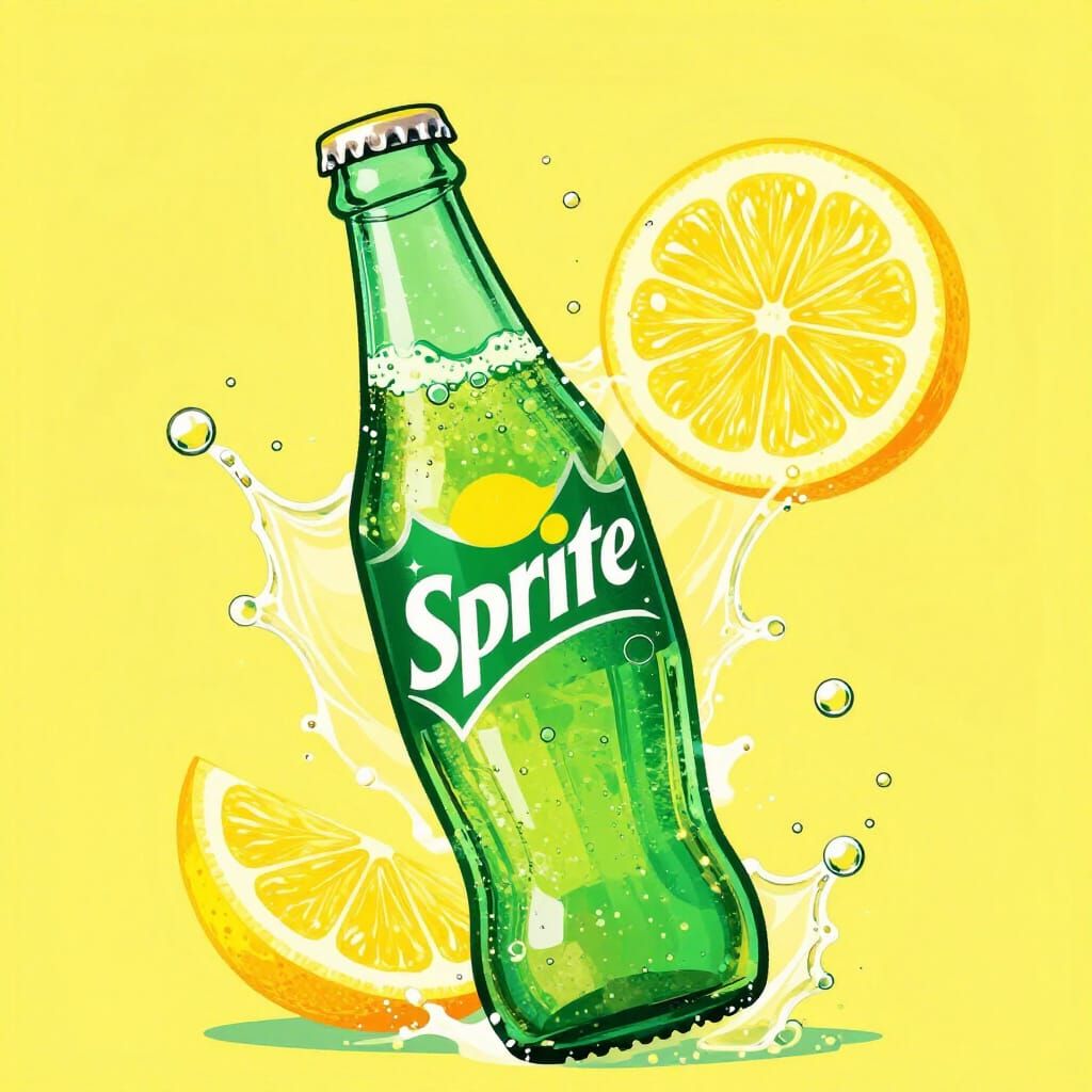 Dynamic Sprite Soda Splash with Lemon Slice