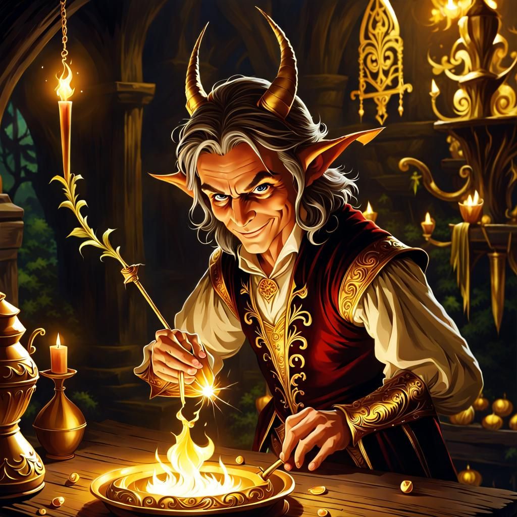 Rumpelstiltskin Spinning Straw into Gold