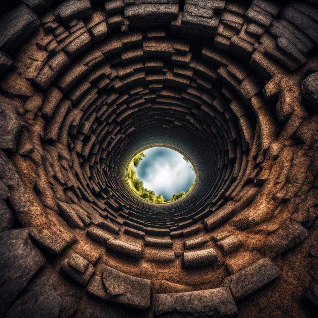 Bottomless Hole: Hyperrealistic and Intricate View