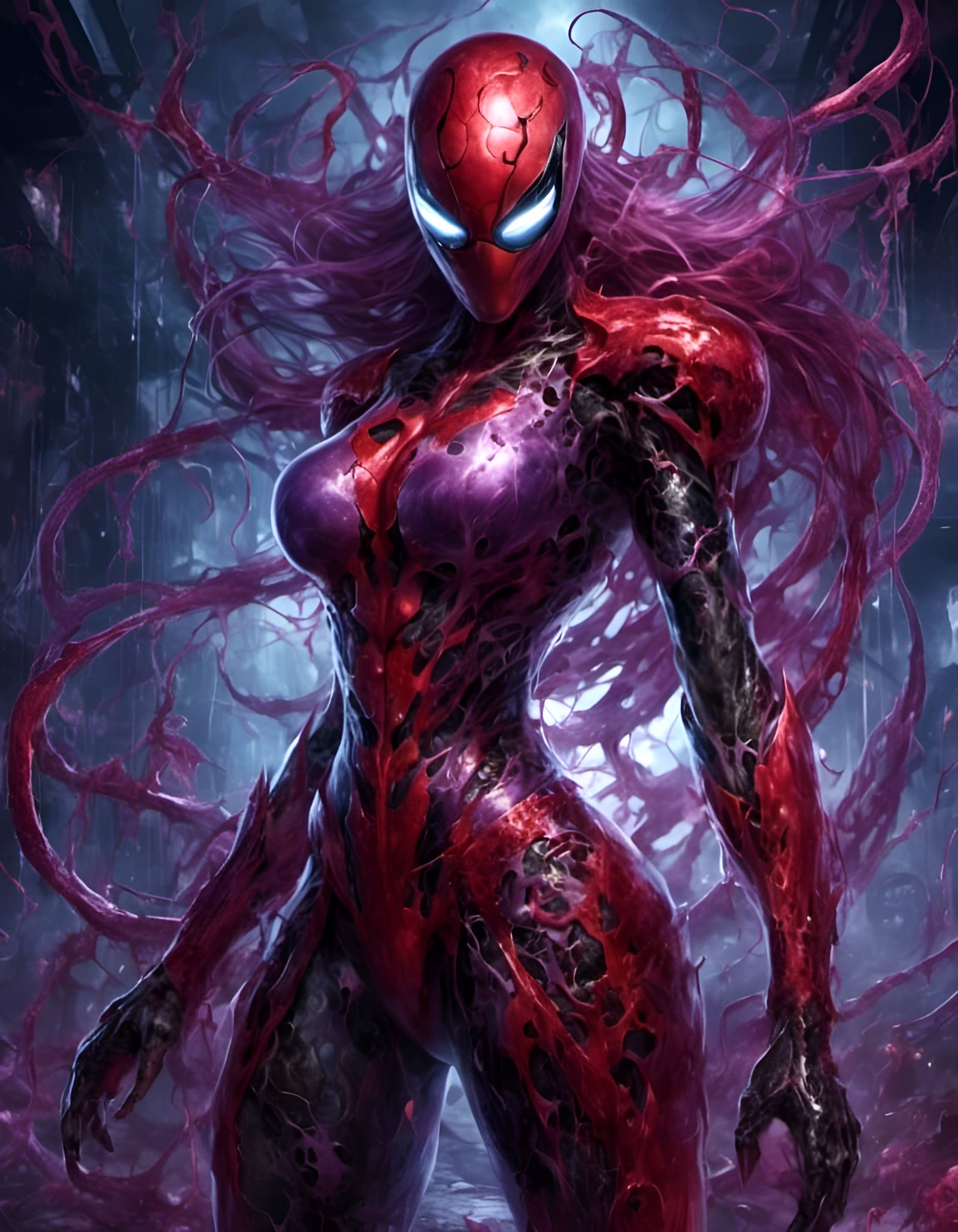 She Venom in Ironman Suit Concept Art