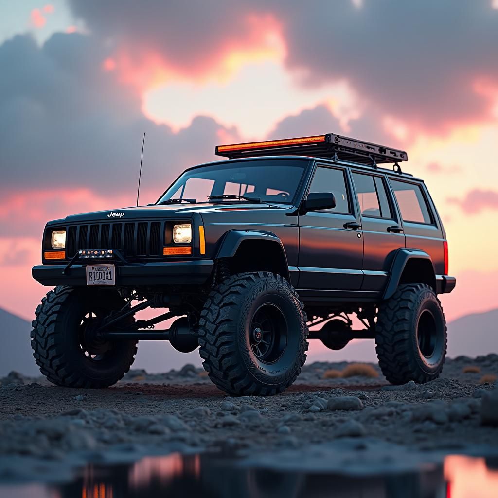 Modified Jeep Cherokee XJ in Anime Style